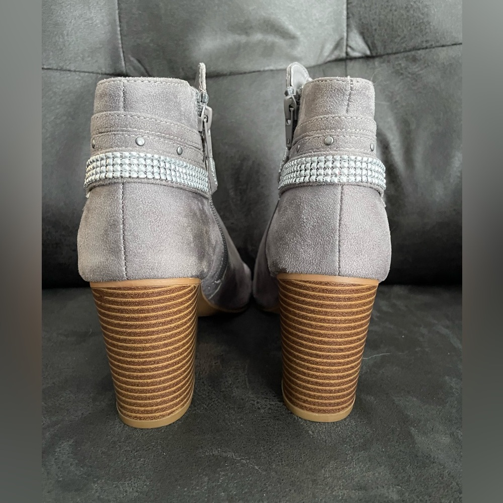 💚 SO peep toe ankle boots with bling. size 10. NWOT - Picture 8 of 10